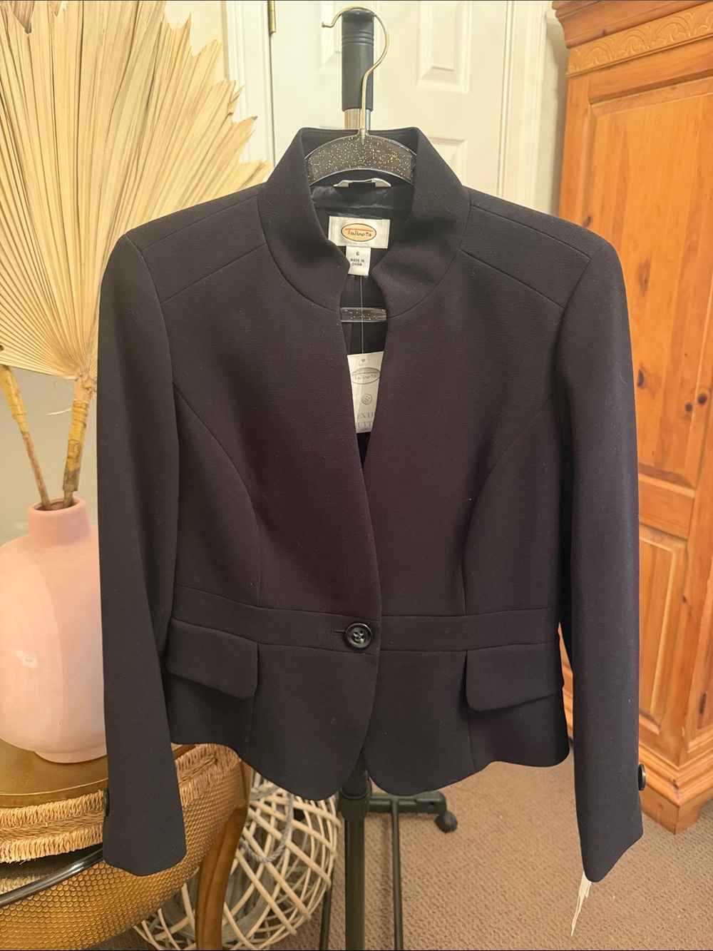 Talbots Black Single-Button Tailored Blazer